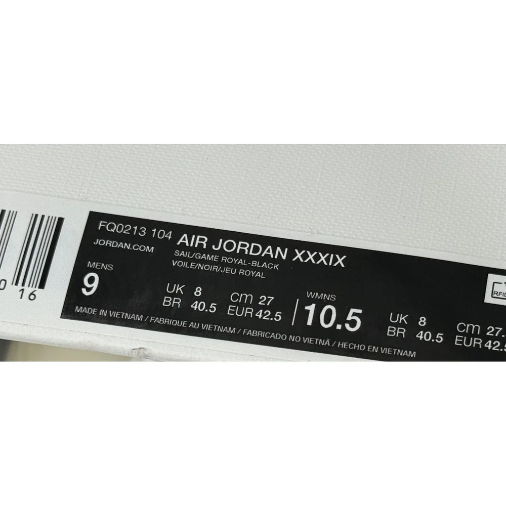 Size 9 - Nike Air Jordan 39 No Alteration FQ0213-104 No Box Lid